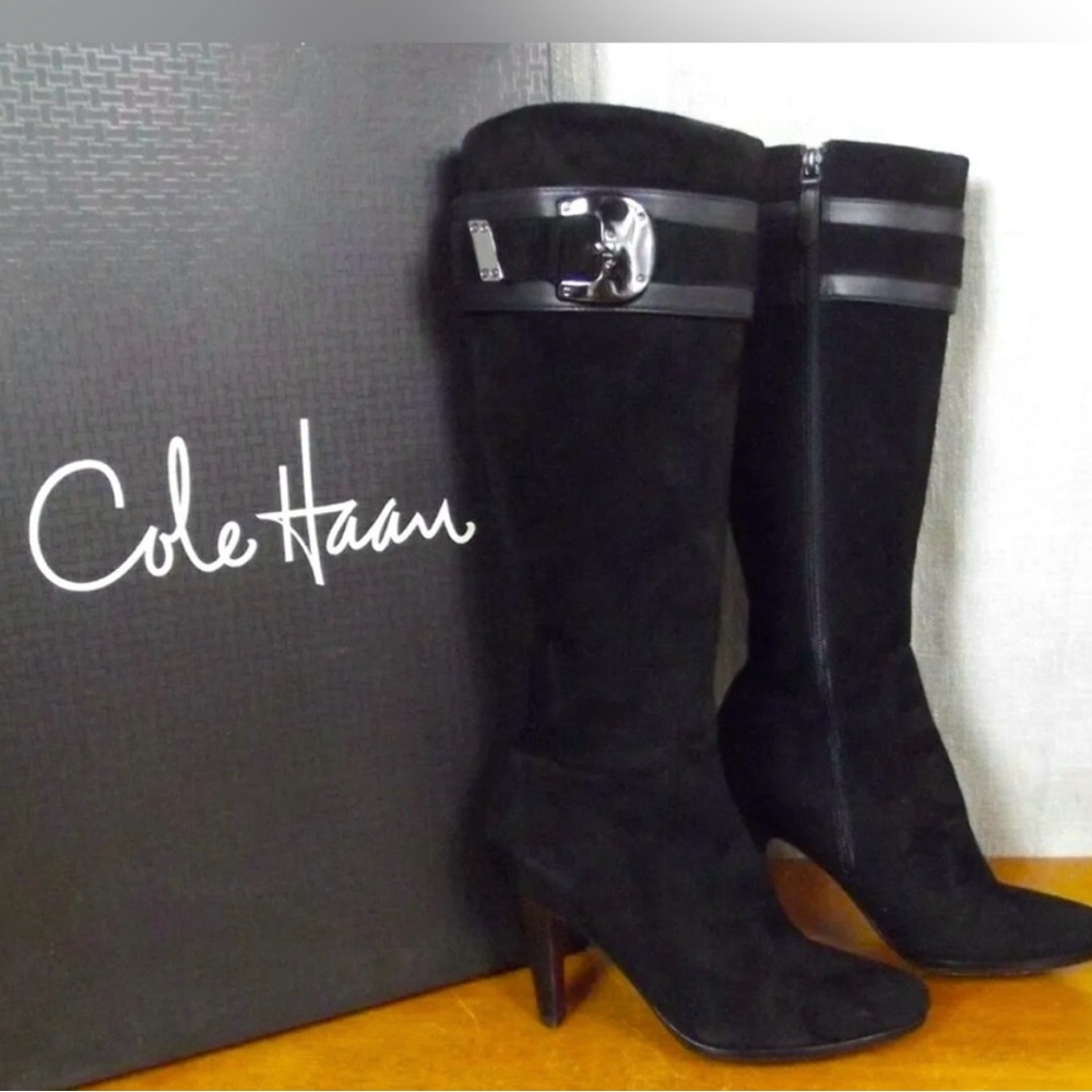 LIKE NEW COLE HAAN BLACK SUEDE TALL BOOTS
ONLY WORE ONCE OPEN TO OFFERS